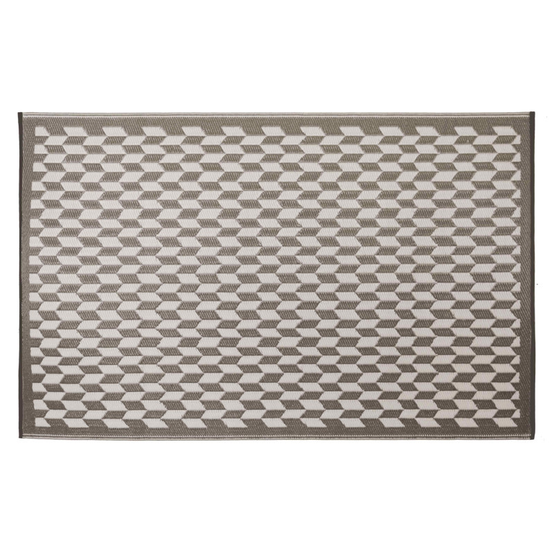Tapis d'extérieur rectangulaire à motifs tressé double-face en polypropylène