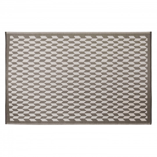 Tapis d'extérieur rectangulaire à motifs tressé double-face en polypropylène