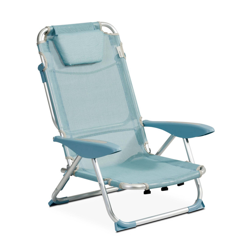 Chaise de plage pliante, inclinable 4 positions