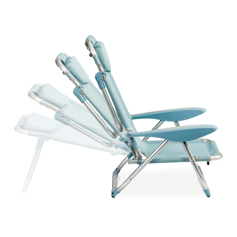 Chaise de plage pliante, inclinable 4 positions