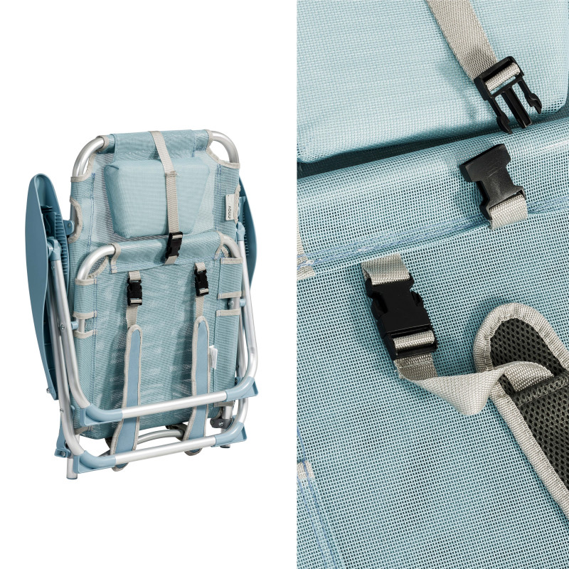 Chaise de plage pliante, inclinable 4 positions