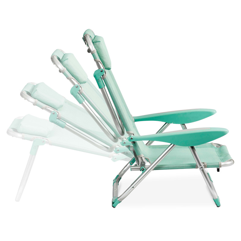 Chaise de plage pliante, inclinable 4 positions