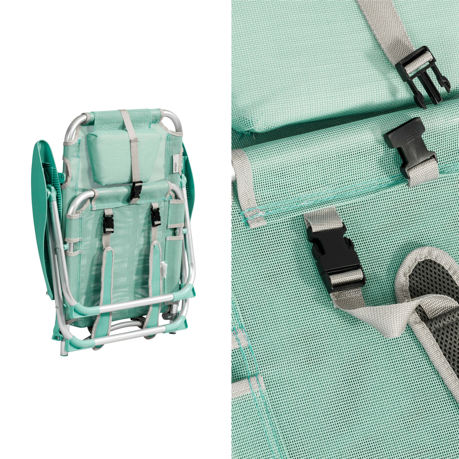 Chaise de plage pliante, inclinable 4 positions