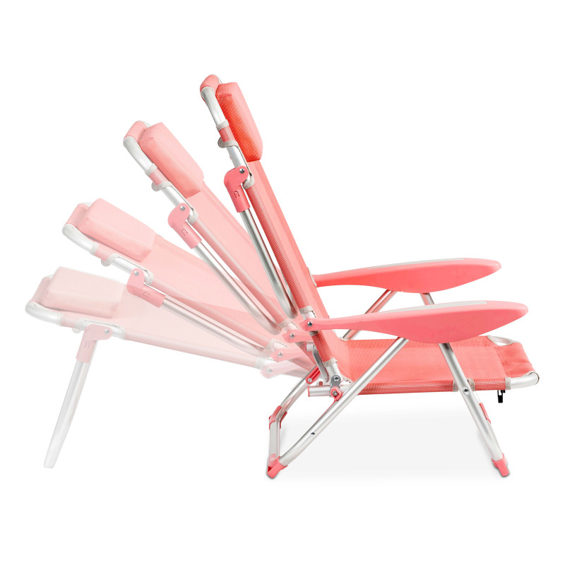Chaise de plage pliante, inclinable 4 positions