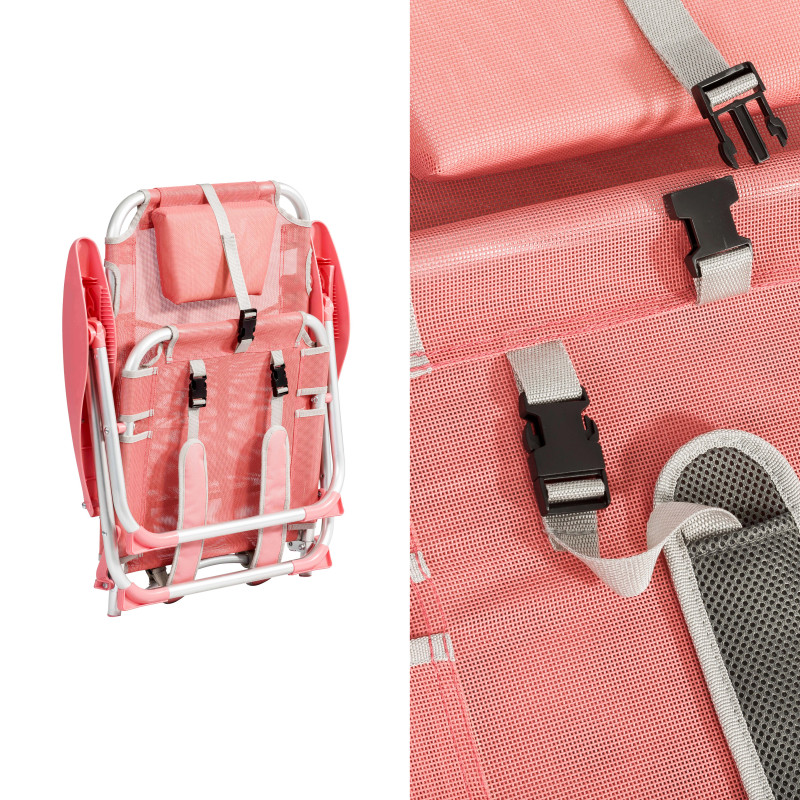 Chaise de plage pliante, inclinable 4 positions