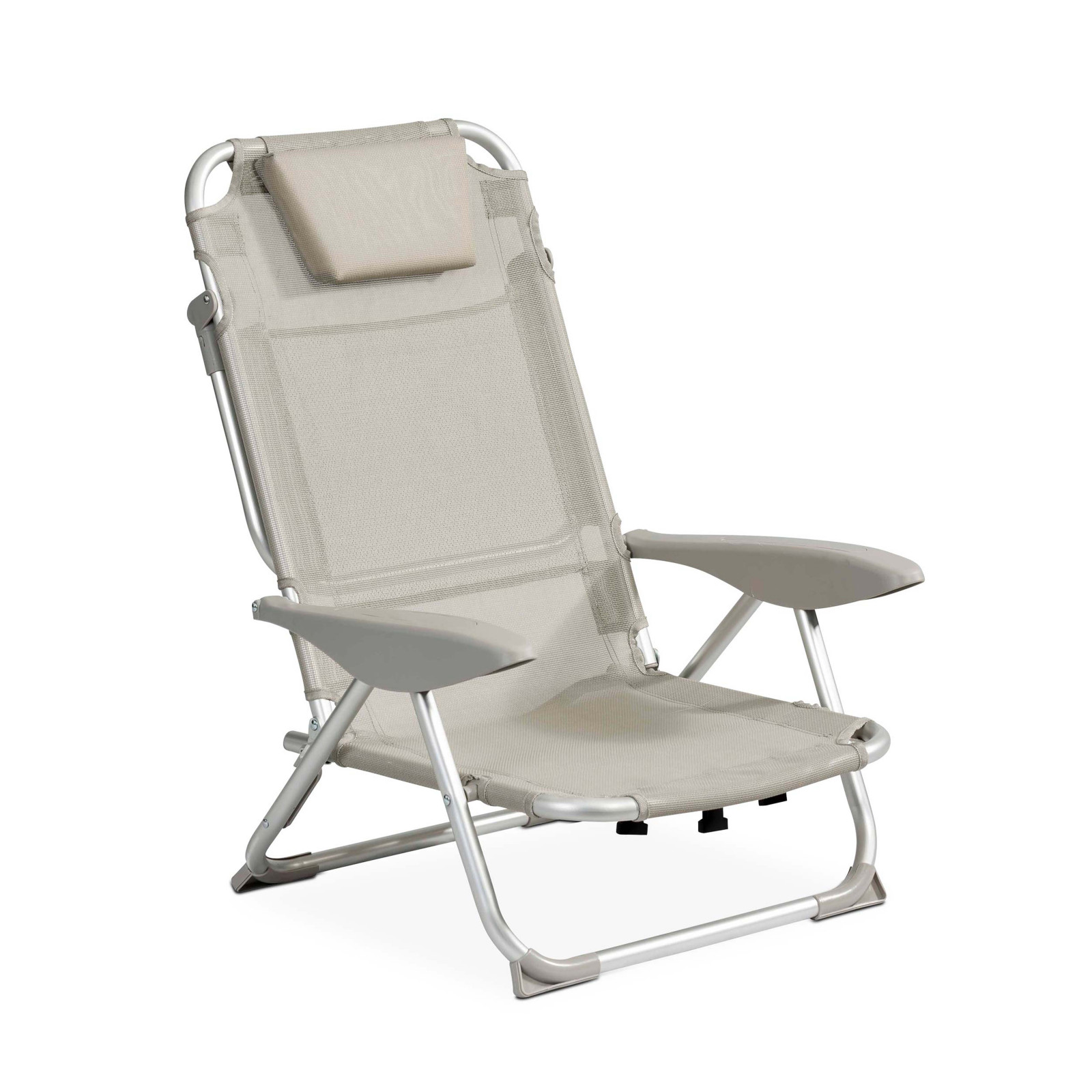 Chaise de plage pliante, inclinable 4 positions