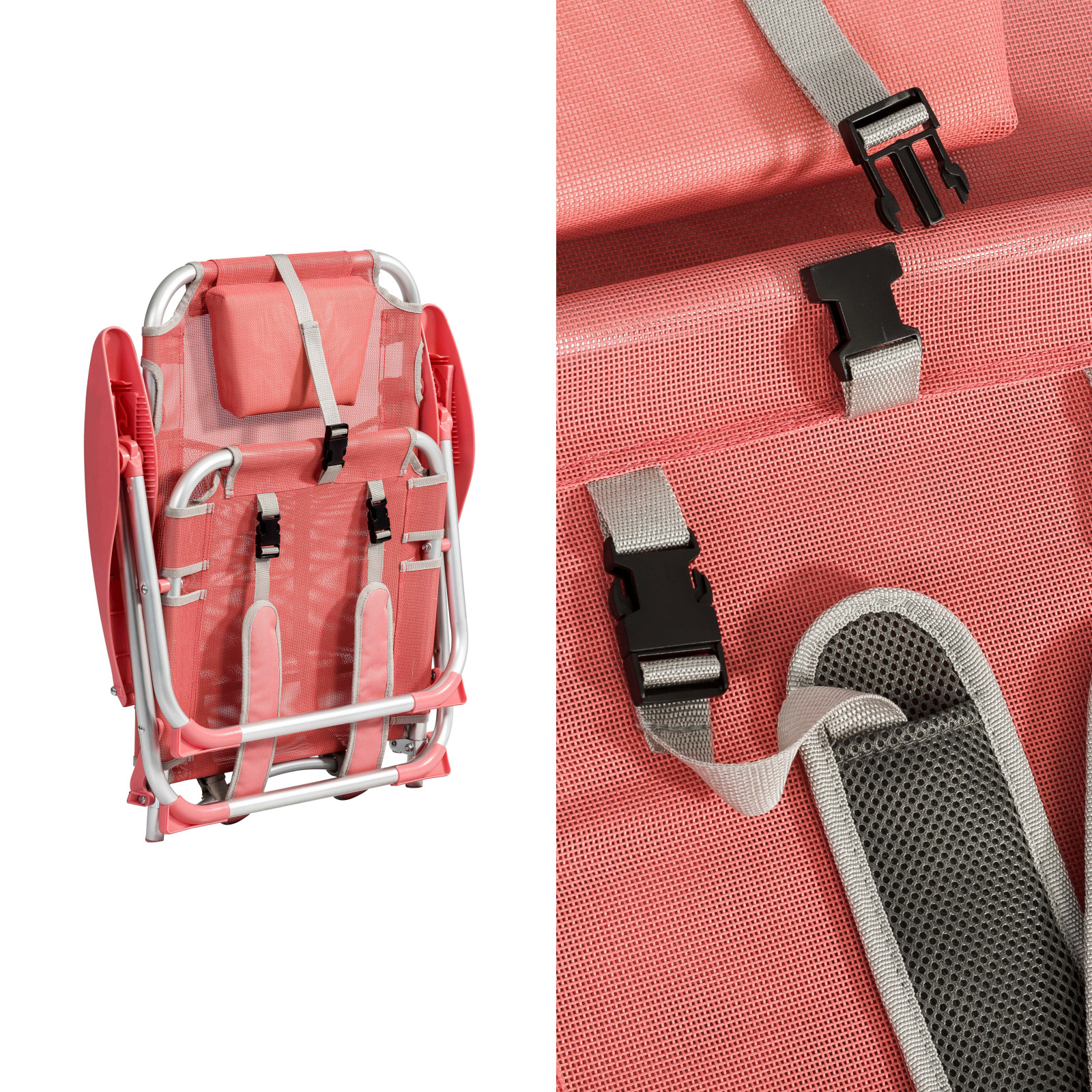 Chaise de plage pliante, inclinable 4 positions