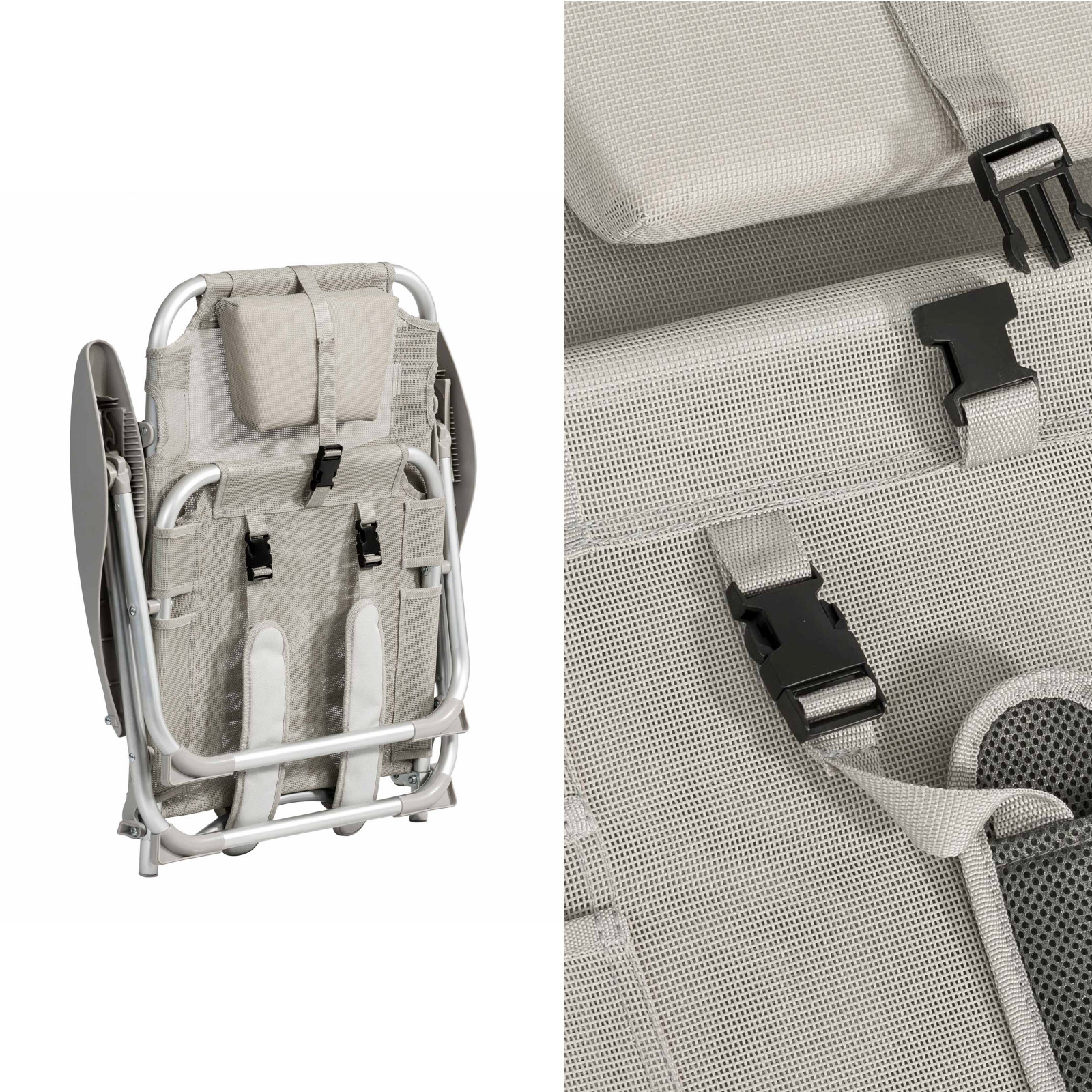 Chaise de plage pliante, inclinable 4 positions