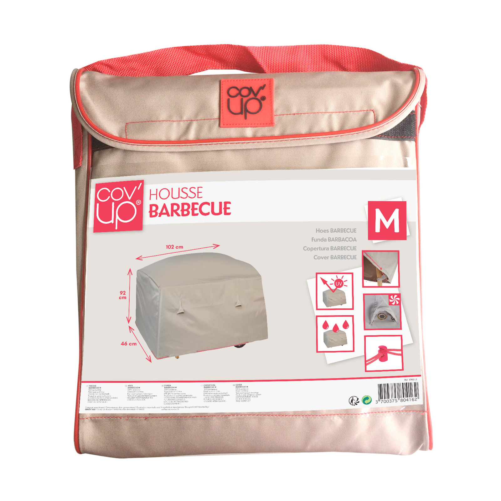 Housse plancha 102 x 46 x 92 cm taupe