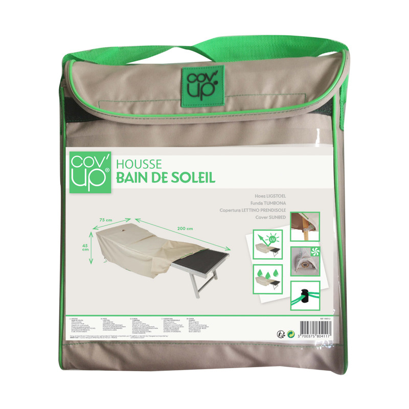 Housse bain de soleil 200 x 75 cm taupe
