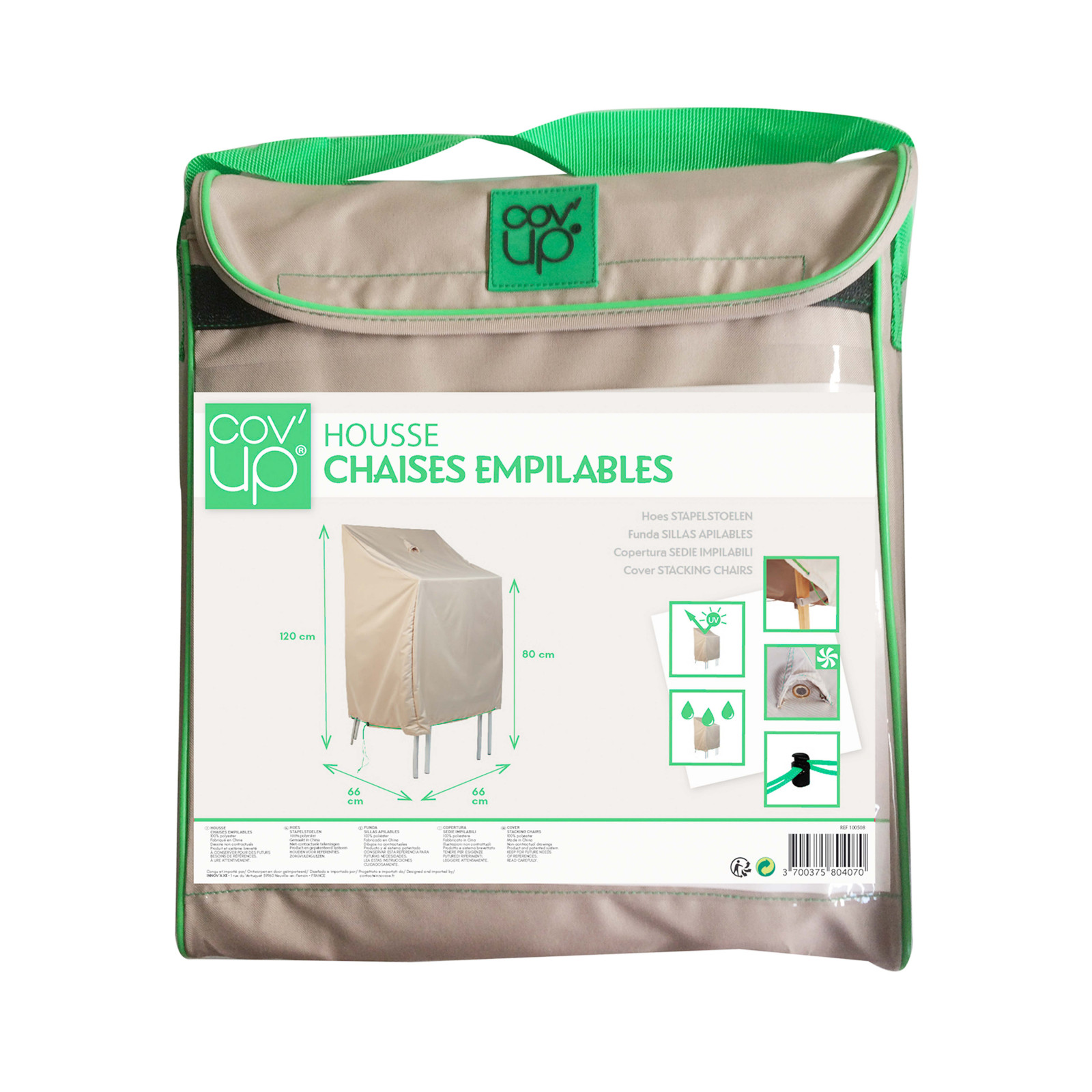 Housse pour chaises empilables 66 x 66 x 120 cm taupe Housse pour chaises empilables 66 x 66 x 120 cm taupe