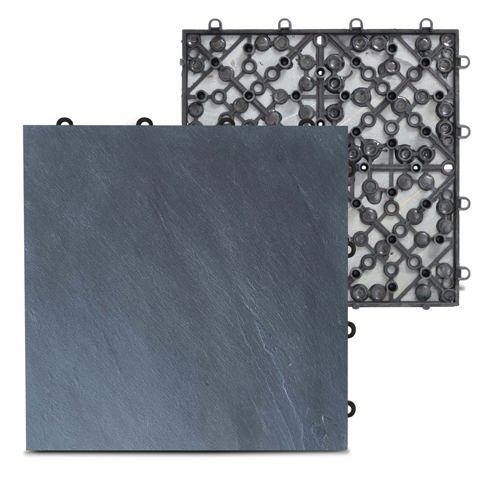 Lot dalles de terrasse clipsables en pierre naturelle