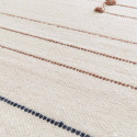 Tapis rectangulaire en laine tissé à la main avec pompons à poils ras
