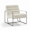 Fauteuil capitonnée en tissu bouclette