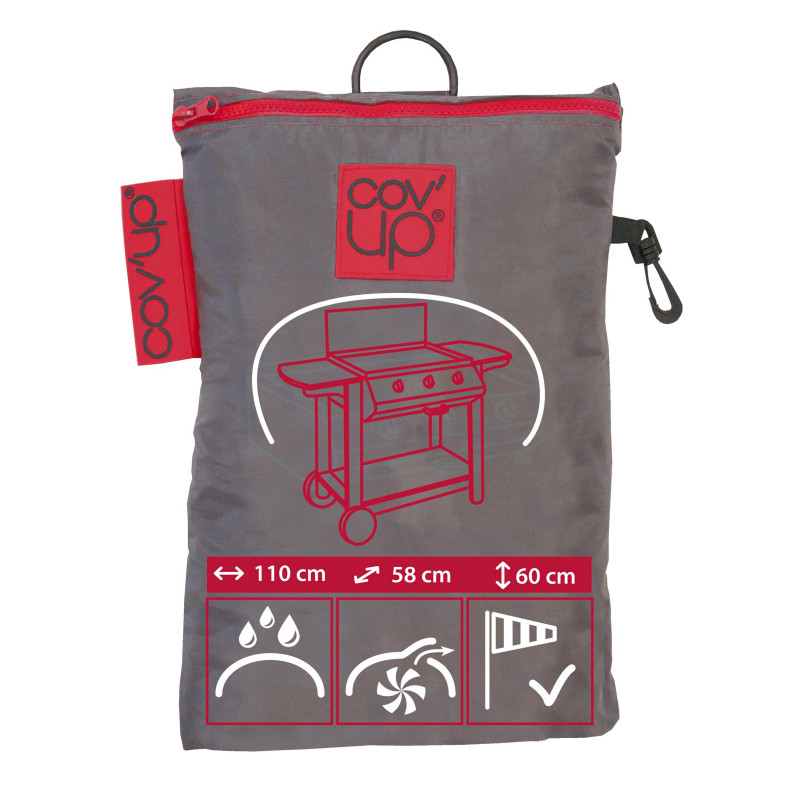 Housse barbecue rectangulaire 150 x 60 x 90 cm grise