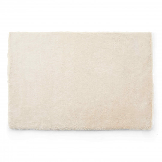 Tapis rectangulaire fausse fourrure à poils longs