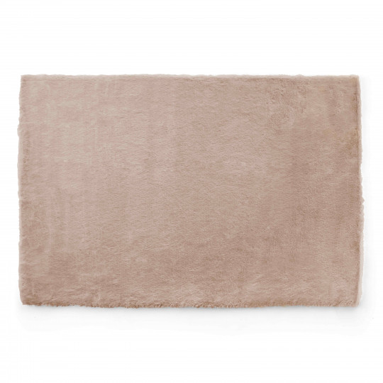 Tapis rectangulaire fausse fourrure à poils longs