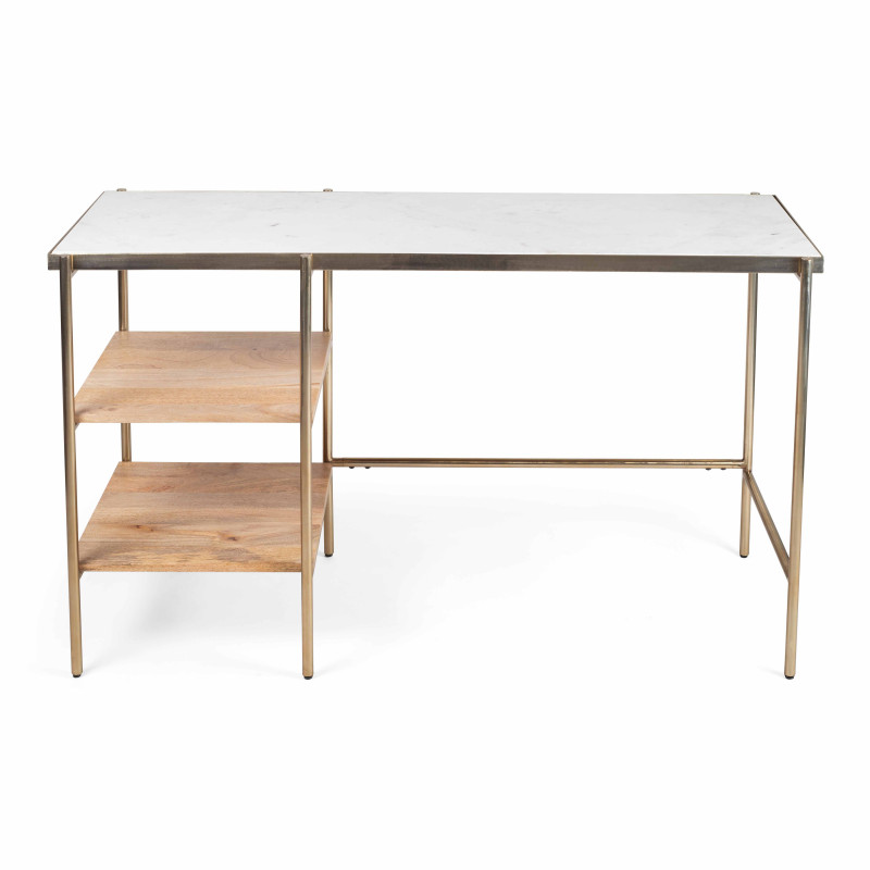 Bureau avec étagères en marbre et manguier (2/5)