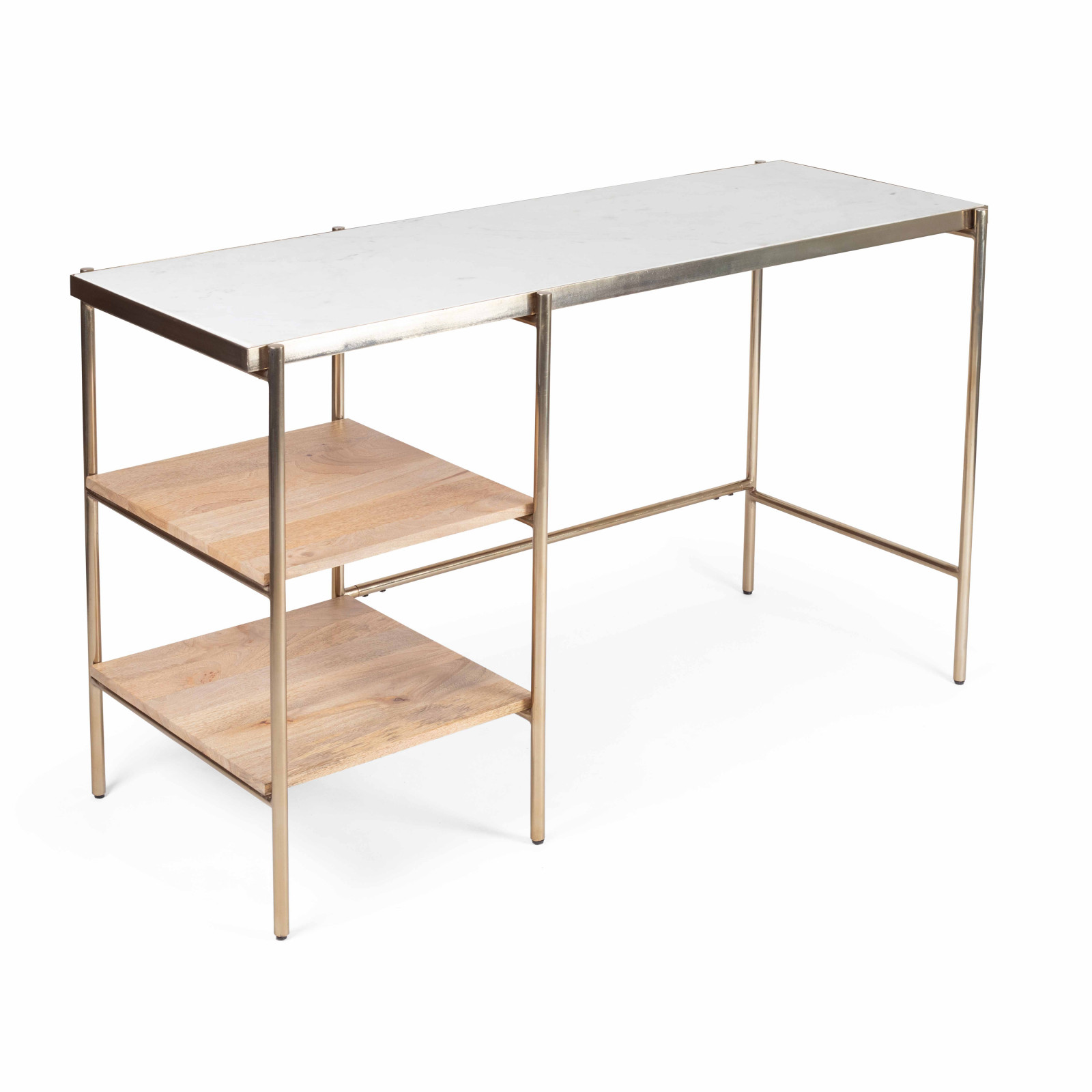 Bureau avec étagères en marbre et manguier