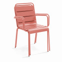 Chaise en métal avec accoudoirs style industriel