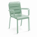 Chaise en métal avec accoudoirs style industriel