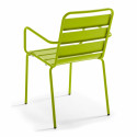 Chaise avec accoudoirs en métal