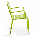 Chaise avec accoudoirs en métal