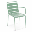 Chaise avec accoudoirs en métal