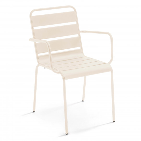 Chaise de jardin en métal avec accoudoirs | Oviala