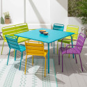 Chaise avec accoudoirs en métal