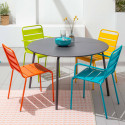 Chaise avec accoudoirs en métal