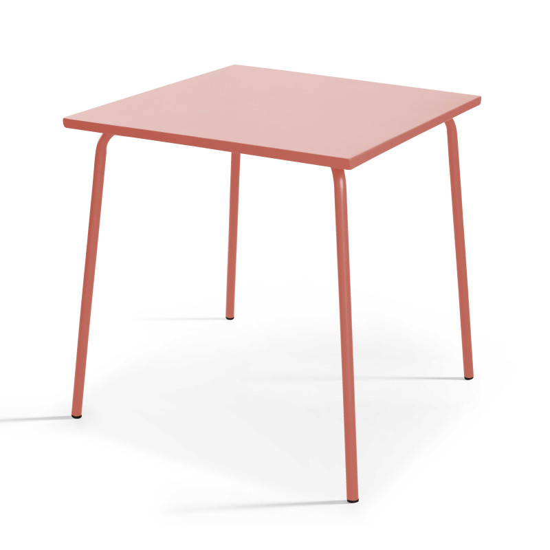 Table de jardin carrée en métal (70 x 70 cm)