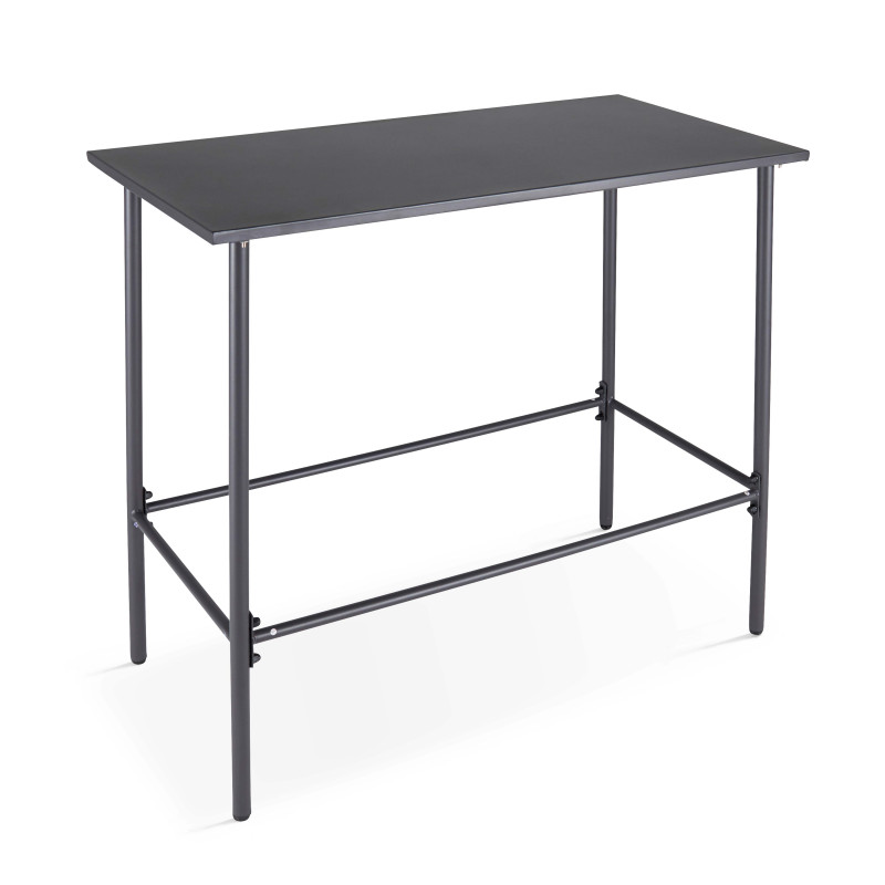 Table de jardin haute (120 x 60 x 105 cm) en acier thermolaqué