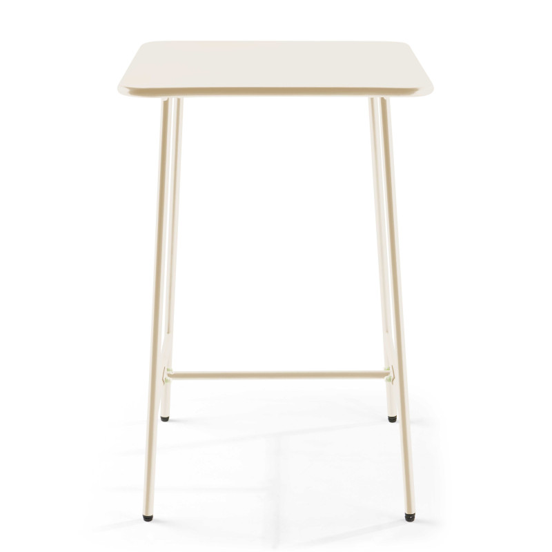 Table de bar haute 70 cm x 70 cm et 4 chaises hautes en métal (3/7)