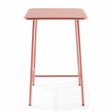 Table de bar haute 70 cm x 70 cm et 4 chaises hautes en métal