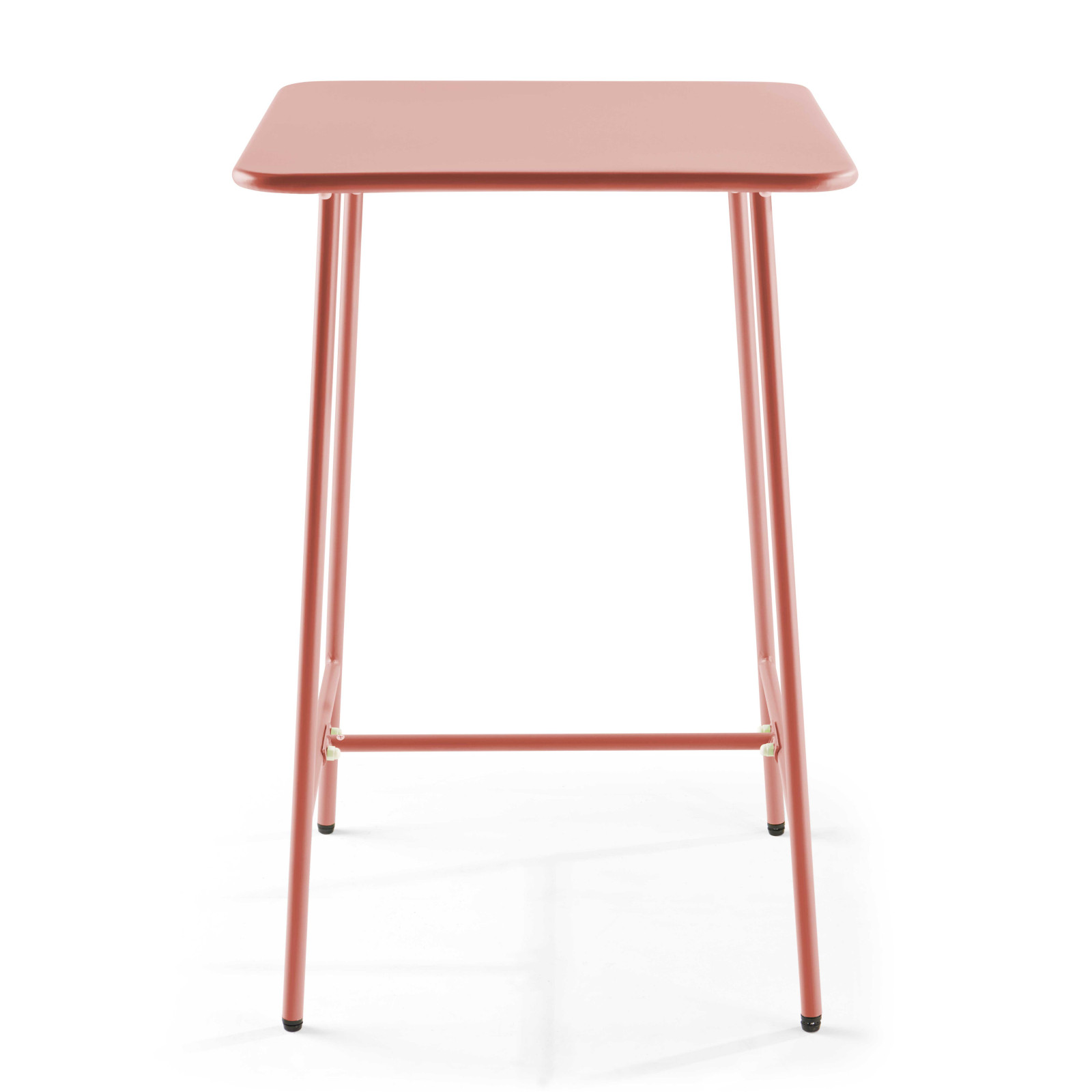 Table de bar haute 70 cm x 70 cm et 4 chaises hautes en métal