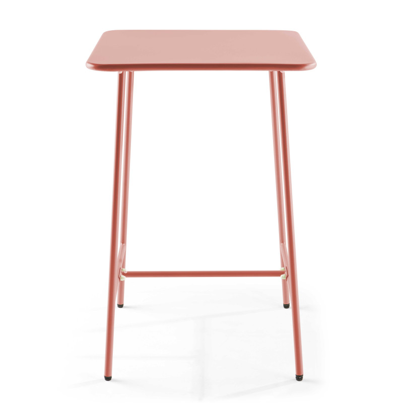 Table de bar haute 70 cm x 70 cm et 4 chaises hautes en métal (3/7)