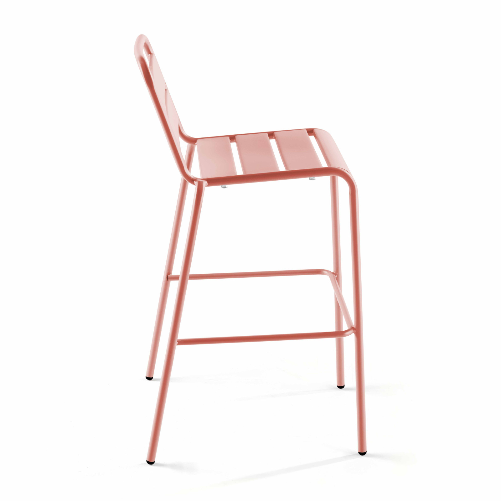 Table de bar haute 70 cm x 70 cm et 4 chaises hautes en métal
