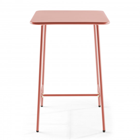 Table haute extérieure mange-debout 70x70x105 cm en métal | Oviala