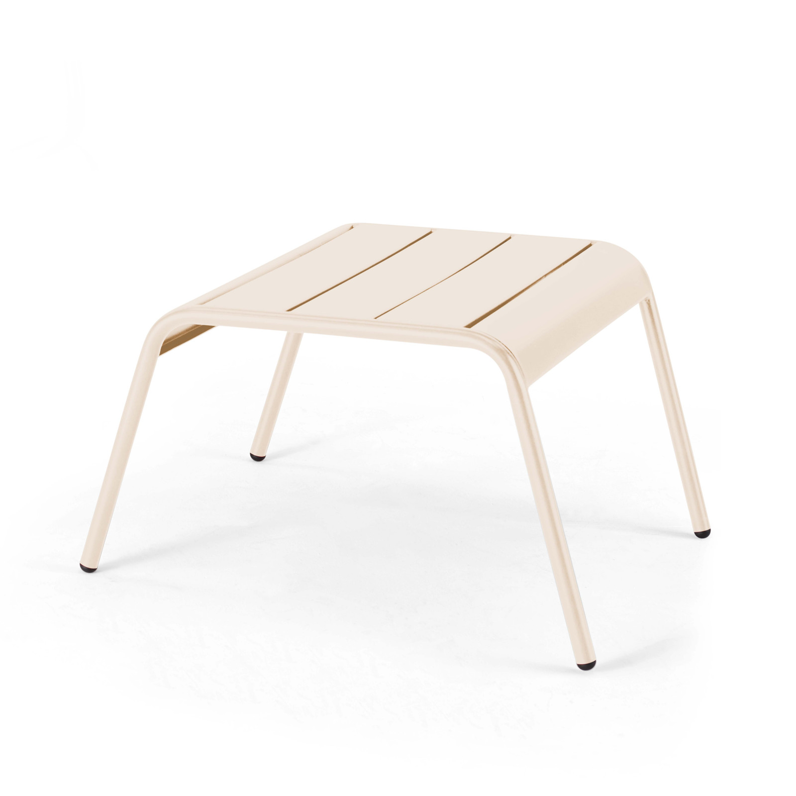 Fauteuil bas et repose-pieds en métal