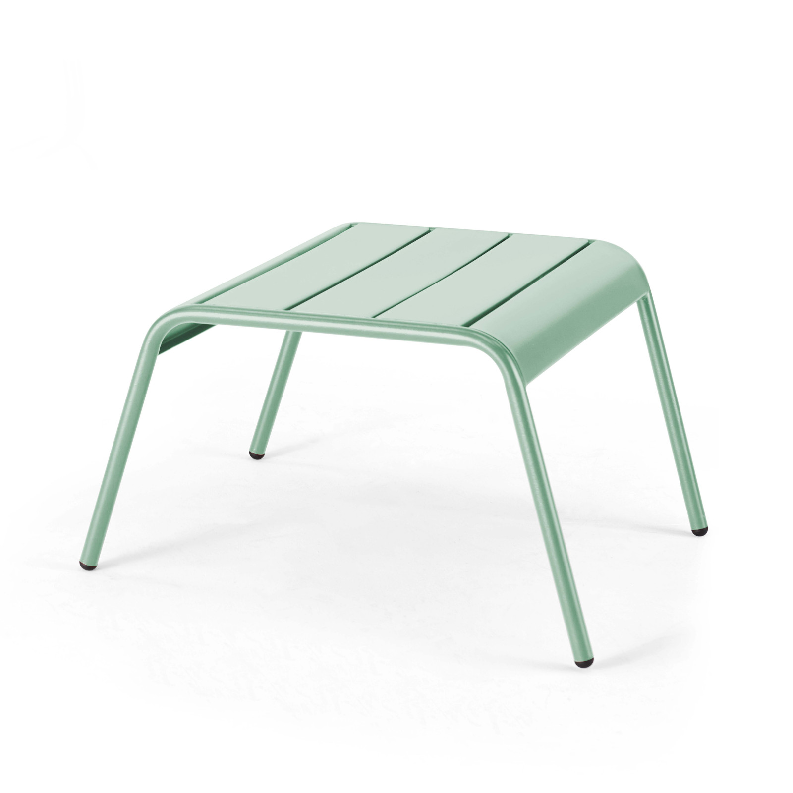 Lot de 2 fauteuils bas et repose-pieds en métal