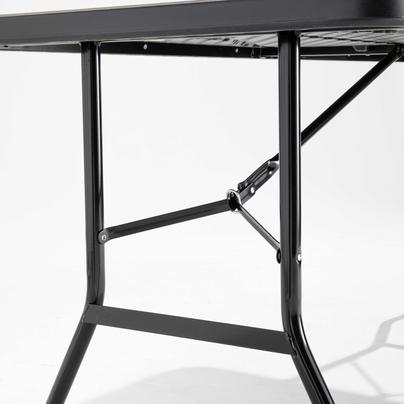 Table d'appoint noire pour réception 200 cm