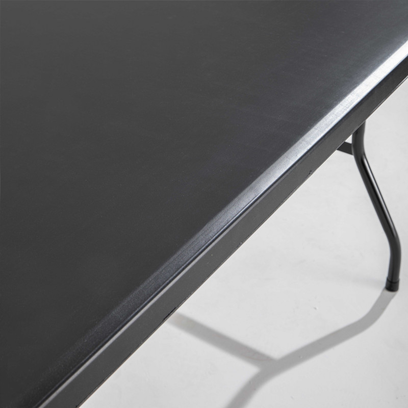 Table d'appoint noire pour réception 200 cm
