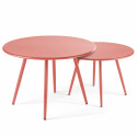 Tables gigognes de jardin rondes Ø50 x 34 cm et Ø40 x 29,5 cm