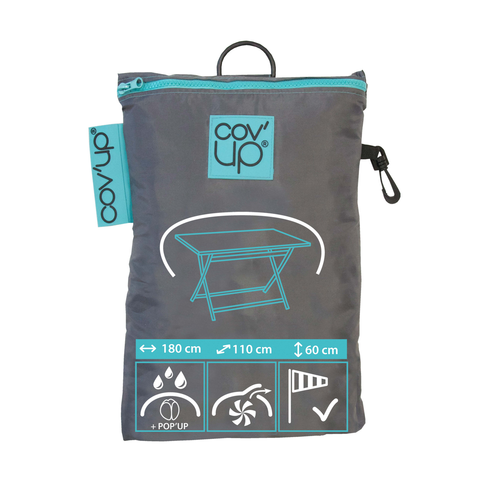 Housse salon de jardin 180 x 110 x 60 cm grise Housse salon de jardin 180 x 110 x 60 cm grise