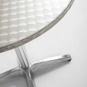 Table de jardin ronde en aluminium avec plateau rabattable (70 x 70 x 73 cm)