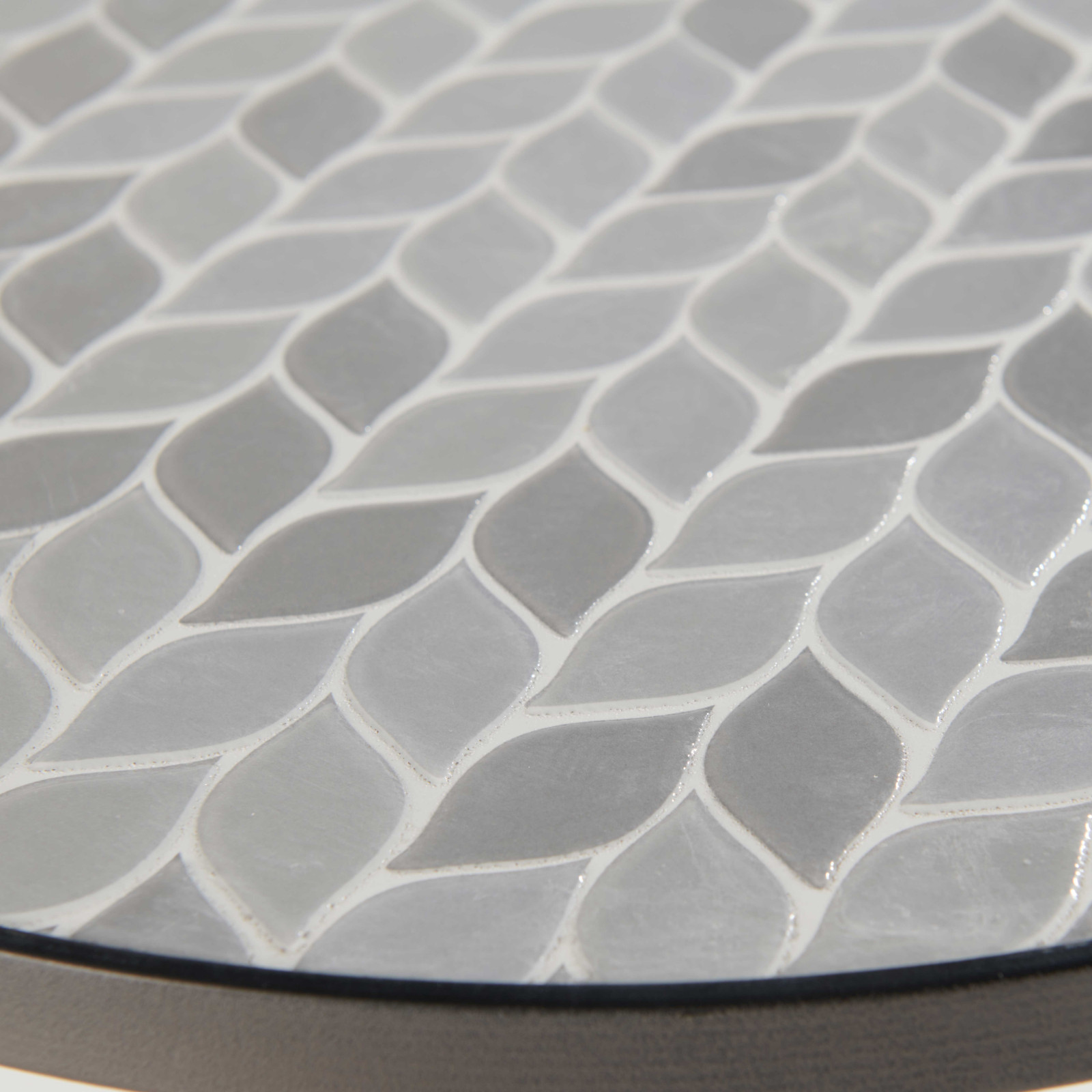 Table basse ronde motif PALM en céramique