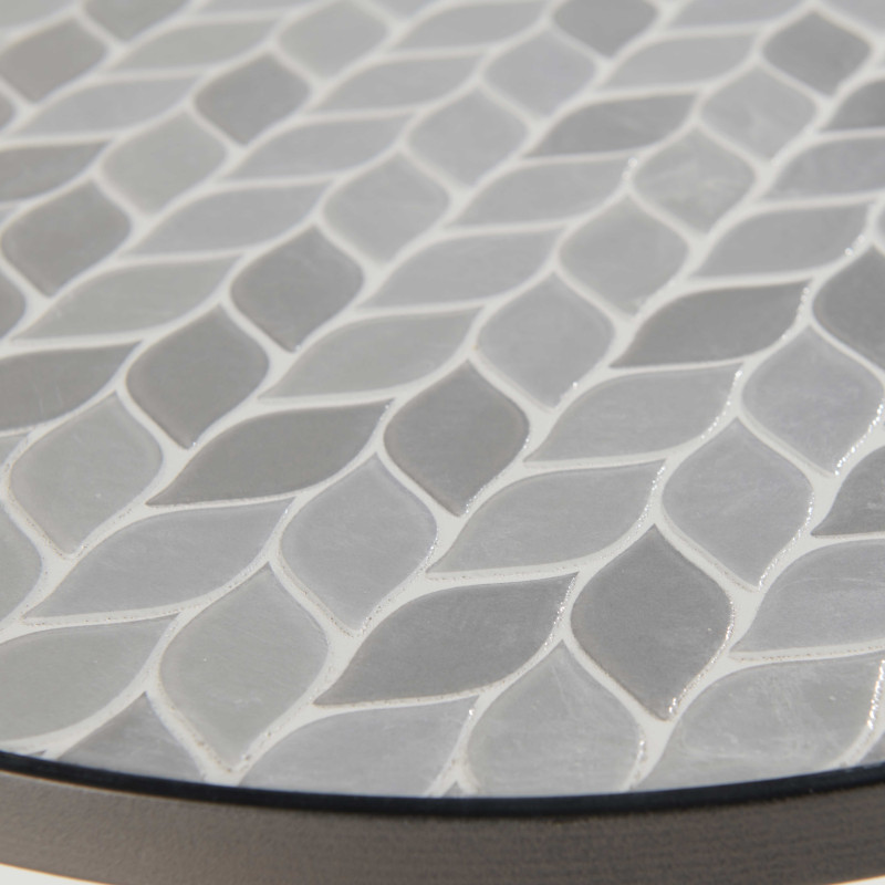 Table basse ronde motif PALM en céramique