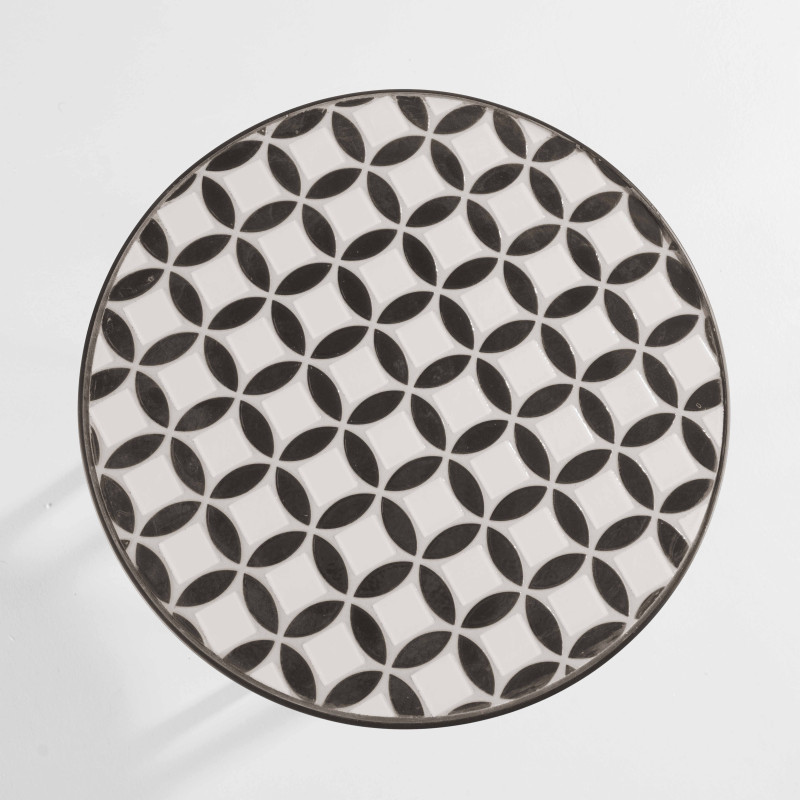 Table basse ronde motif MOSAIC en céramique