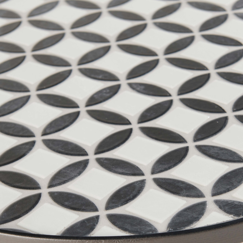 Table basse ronde motif MOSAIC en céramique